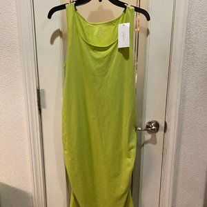 NEW Ingrid & Isabel Maternity Pullover Sleeveless Ruched Lime Dress Comfortable